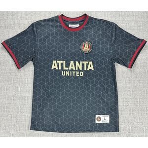 Atlanta United Jersey Mens Large Black MLS Soccer Mitchell & Ness Hex Grid